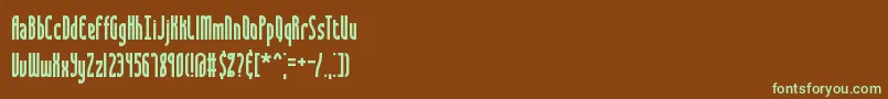 Czcionka SaunderBrk – zielone czcionki na brązowym tle