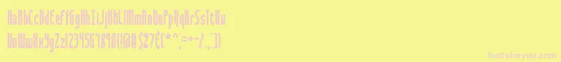 フォントSaunderBrk – ピンクのフォント、黄色の背景