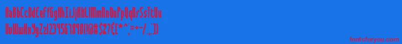 SaunderBrk Font – Red Fonts on Blue Background