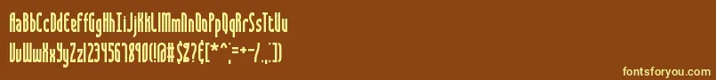 Czcionka SaunderBrk – żółte czcionki na brązowym tle