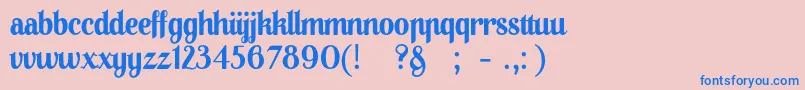 01Apompadoursample Font – Blue Fonts on Pink Background