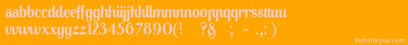 フォント01Apompadoursample – オレンジの背景にピンクのフォント