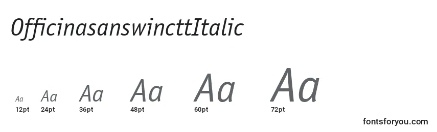 Размеры шрифта OfficinasanswincttItalic