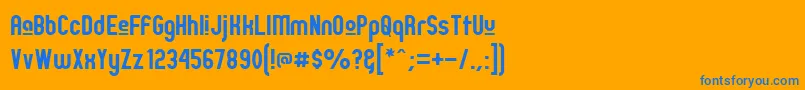 ZillahModernUpper Font – Blue Fonts on Orange Background