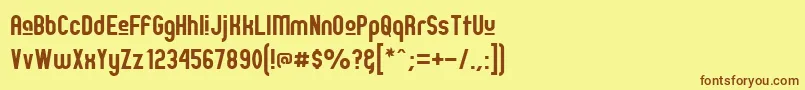 Шрифт ZillahModernUpper – коричневые шрифты на жёлтом фоне