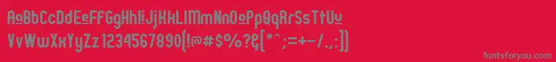 ZillahModernUpper Font – Gray Fonts on Red Background