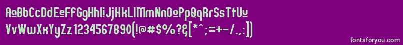 Шрифт ZillahModernUpper – зелёные шрифты на фиолетовом фоне