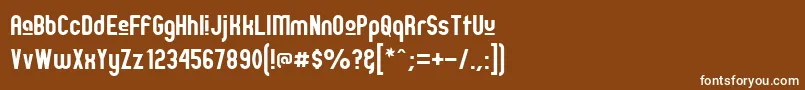 ZillahModernUpper-fontti – valkoiset fontit ruskealla taustalla