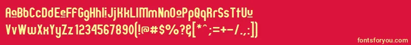 ZillahModernUpper Font – Yellow Fonts on Red Background