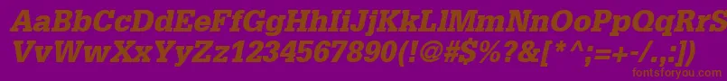 GlyphaLt75BlackOblique Font – Brown Fonts on Purple Background