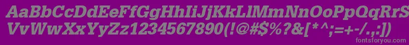 フォントGlyphaLt75BlackOblique – 紫の背景に灰色の文字