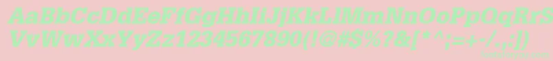 GlyphaLt75BlackOblique Font – Green Fonts on Pink Background