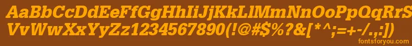 GlyphaLt75BlackOblique Font – Orange Fonts on Brown Background