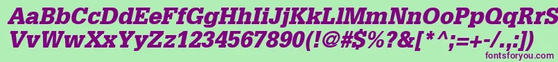 GlyphaLt75BlackOblique Font – Purple Fonts on Green Background