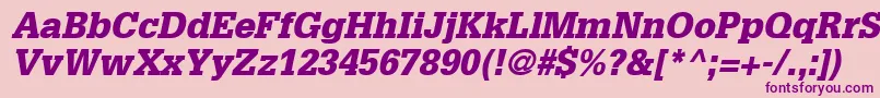 GlyphaLt75BlackOblique Font – Purple Fonts on Pink Background