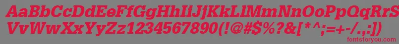 GlyphaLt75BlackOblique Font – Red Fonts on Gray Background
