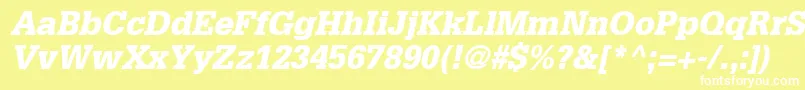 GlyphaLt75BlackOblique Font – White Fonts on Yellow Background