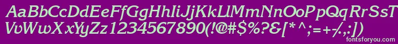 Intuitionssk ffy Font – Green Fonts on Purple Background