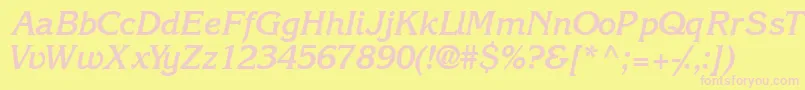 Intuitionssk ffy Font – Pink Fonts on Yellow Background