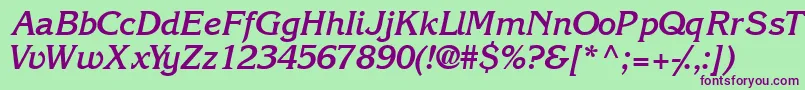 Intuitionssk ffy Font – Purple Fonts on Green Background