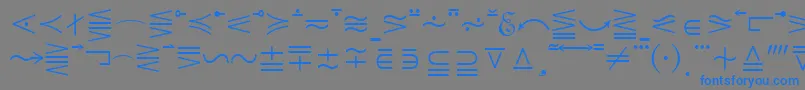 フォントQuantaPiOneSsi – 灰色の背景に青い文字