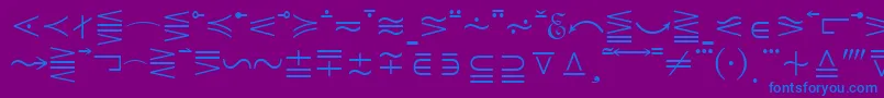 フォントQuantaPiOneSsi – 紫色の背景に青い文字