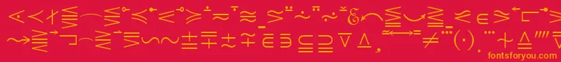 フォントQuantaPiOneSsi – 赤い背景にオレンジの文字