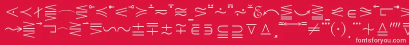 フォントQuantaPiOneSsi – 赤い背景にピンクのフォント