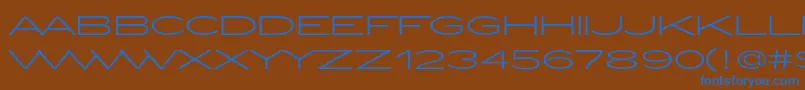 Шрифт ZeppelinLightOt – синие шрифты на коричневом фоне
