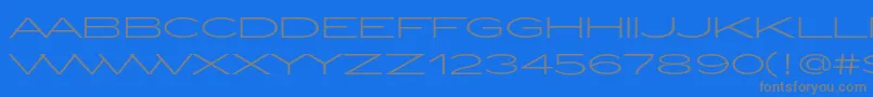 フォントZeppelinLightOt – 青い背景に灰色の文字