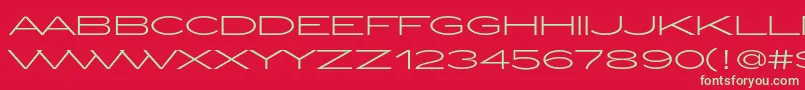 Fonte ZeppelinLightOt – fontes verdes em um fundo vermelho