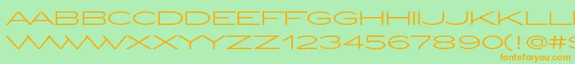 ZeppelinLightOt Font – Orange Fonts on Green Background