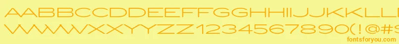 Fonte ZeppelinLightOt – fontes laranjas em um fundo amarelo