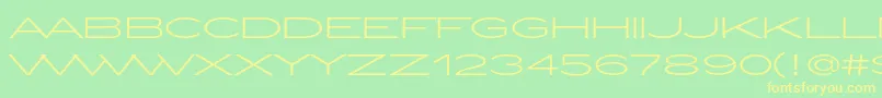 ZeppelinLightOt Font – Yellow Fonts on Green Background