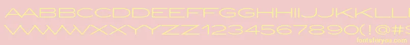 ZeppelinLightOt-fontti – keltaiset fontit vaaleanpunaisella taustalla