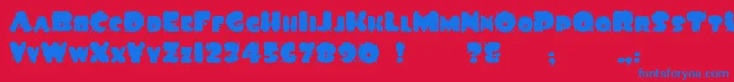 フォントInk – 赤い背景に青い文字