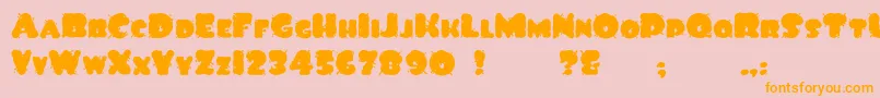 Fonte Ink – fontes laranjas em um fundo rosa