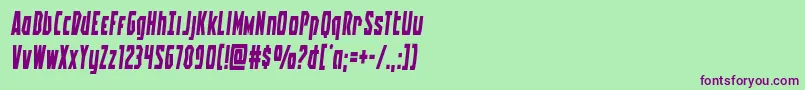 Battleworldsemital Font – Purple Fonts on Green Background