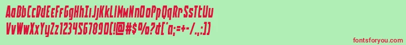 Battleworldsemital Font – Red Fonts on Green Background