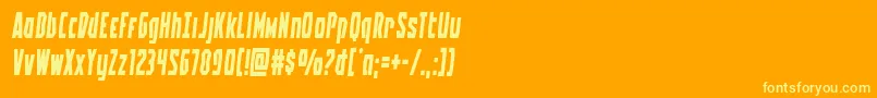 Battleworldsemital-Schriftart – Gelbe Schriften auf orangefarbenem Hintergrund
