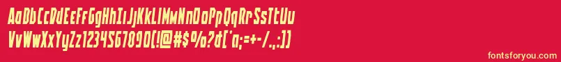 Fonte Battleworldsemital – fontes amarelas em um fundo vermelho