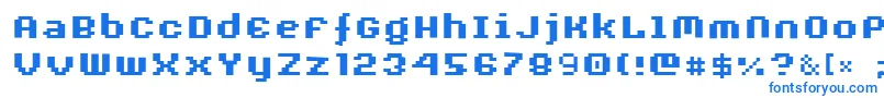 フォントAuxDotbitcXtraBold – 白い背景に青い文字