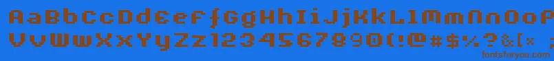 AuxDotbitcXtraBold Font – Brown Fonts on Blue Background