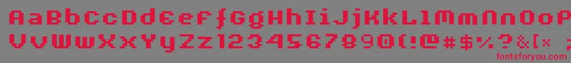 AuxDotbitcXtraBold Font – Red Fonts on Gray Background