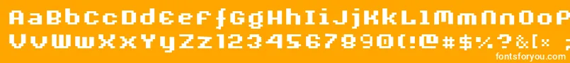 AuxDotbitcXtraBold Font – White Fonts on Orange Background