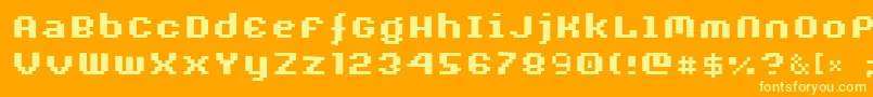AuxDotbitcXtraBold Font – Yellow Fonts on Orange Background