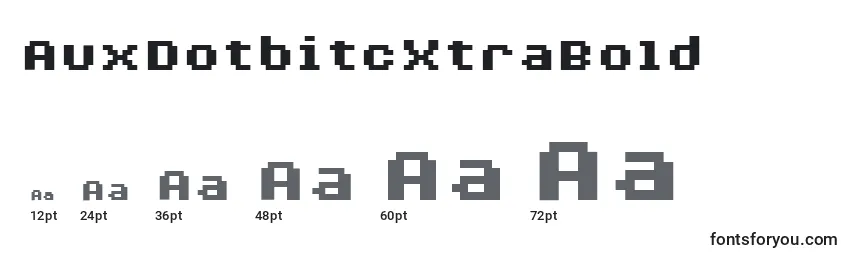 Größen der Schriftart AuxDotbitcXtraBold