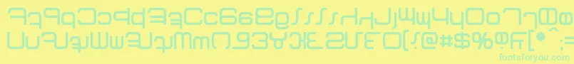 Betazed Font – Green Fonts on Yellow Background