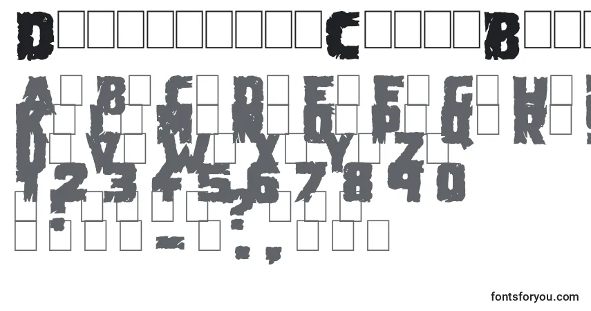 Schriftart DemolitionCrackBlack – Alphabet, Zahlen, spezielle Symbole