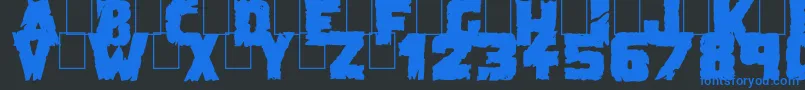 DemolitionCrackBlack Font – Blue Fonts on Black Background
